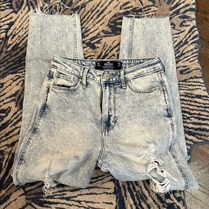 Hollister light washed, ripped jeans